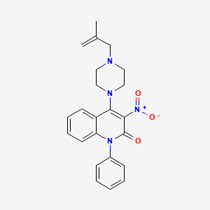 molecular formula C23H24N4O3 B3991926 4-[4-(2-METHYLPROP-2-EN-1-YL)PIPERAZIN-1-YL]-3-NITRO-1-PHENYL-1,2-DIHYDROQUINOLIN-2-ONE 