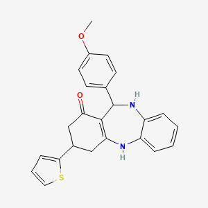 11-(4-methoxyphenyl)-3-(thiophen-2-yl)-2,3,4,5,10,11-hexahydro-1H-dibenzo[b,e][1,4]diazepin-1-one