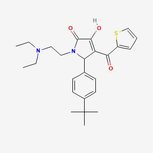 molecular formula C25H32N2O3S B3991946 (4E)-5-(4-tert-butylphenyl)-1-[2-(diethylamino)ethyl]-4-[hydroxy(thiophen-2-yl)methylidene]pyrrolidine-2,3-dione 