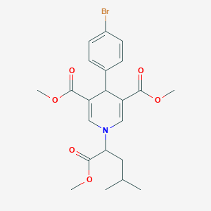 3,5-DIMETHYL 4-(4-BROMOPHENYL)-1-(1-METHOXY-4-METHYL-1-OXOPENTAN-2-YL)-1,4-DIHYDROPYRIDINE-3,5-DICARBOXYLATE