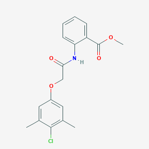 molecular formula C18H18ClNO4 B399195 Methyl 2-{[(4-chloro-3,5-dimethylphenoxy)acetyl]amino}benzoate 