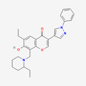 6-ethyl-8-[(2-ethyl-1-piperidinyl)methyl]-7-hydroxy-3-(1-phenyl-1H-pyrazol-4-yl)-4H-chromen-4-one