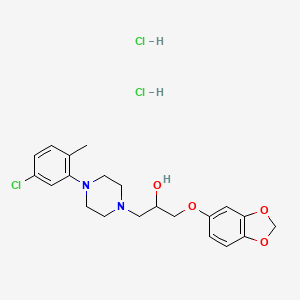 1-(1,3-Benzodioxol-5-yloxy)-3-[4-(5-chloro-2-methylphenyl)piperazin-1-yl]propan-2-ol;dihydrochloride