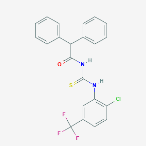 molecular formula C22H16ClF3N2OS B399200 N-[2-chloro-5-(trifluoromethyl)phenyl]-N'-(diphenylacetyl)thiourea 