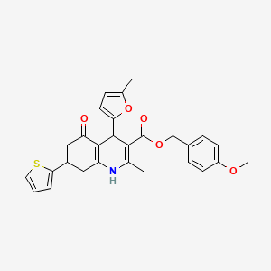 4-methoxybenzyl 2-methyl-4-(5-methyl-2-furyl)-5-oxo-7-(2-thienyl)-1,4,5,6,7,8-hexahydro-3-quinolinecarboxylate