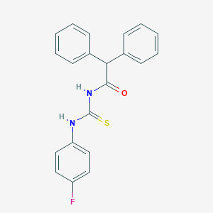 molecular formula C21H17FN2OS B399201 N-[(4-fluorophenyl)carbamothioyl]-2,2-diphenylacetamide 