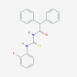 molecular formula C21H17FN2OS B399202 N-[(2-fluorophenyl)carbamothioyl]-2,2-diphenylacetamide 