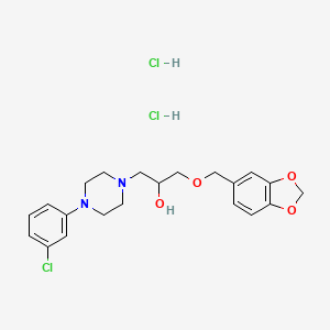 molecular formula C21H27Cl3N2O4 B3992025 1-(1,3-benzodioxol-5-ylmethoxy)-3-[4-(3-chlorophenyl)piperazin-1-yl]propan-2-ol;dihydrochloride 