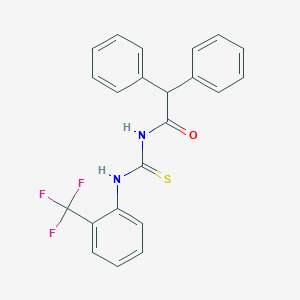 molecular formula C22H17F3N2OS B399203 2,2-diphenyl-N-{[2-(trifluoromethyl)phenyl]carbamothioyl}acetamide 