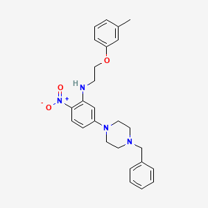 5-(4-benzylpiperazin-1-yl)-N-[2-(3-methylphenoxy)ethyl]-2-nitroaniline