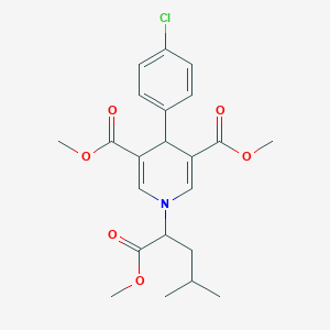 3,5-DIMETHYL 4-(4-CHLOROPHENYL)-1-(1-METHOXY-4-METHYL-1-OXOPENTAN-2-YL)-1,4-DIHYDROPYRIDINE-3,5-DICARBOXYLATE