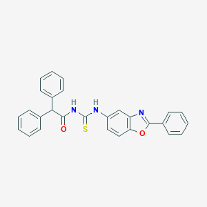 molecular formula C28H21N3O2S B399208 2,2-diphenyl-N-[(2-phenyl-1,3-benzoxazol-5-yl)carbamothioyl]acetamide 