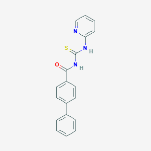 molecular formula C19H15N3OS B399210 N-(pyridin-2-ylcarbamothioyl)biphenyl-4-carboxamide 