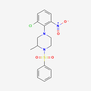 4-(2-chloro-6-nitrophenyl)-2-methyl-1-(phenylsulfonyl)piperazine