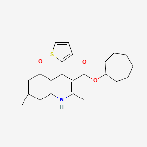 cycloheptyl 2,7,7-trimethyl-5-oxo-4-(2-thienyl)-1,4,5,6,7,8-hexahydro-3-quinolinecarboxylate