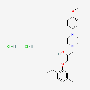 molecular formula C24H36Cl2N2O3 B3992126 1-(2-isopropyl-5-methylphenoxy)-3-[4-(4-methoxyphenyl)-1-piperazinyl]-2-propanol dihydrochloride 