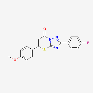 molecular formula C18H14FN3O2S B3992128 2-(4-fluorophenyl)-5-(4-methoxyphenyl)-5,6-dihydro-7H-[1,2,4]triazolo[5,1-b][1,3]thiazin-7-one 