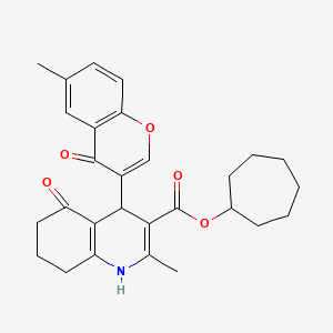 cycloheptyl 2-methyl-4-(6-methyl-4-oxo-4H-chromen-3-yl)-5-oxo-1,4,5,6,7,8-hexahydroquinoline-3-carboxylate