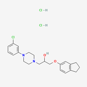 1-[4-(3-chlorophenyl)piperazin-1-yl]-3-(2,3-dihydro-1H-inden-5-yloxy)propan-2-ol;dihydrochloride