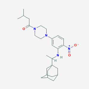 3-Methyl-1-[4-(4-nitro-3-{[1-(tricyclo[3.3.1.1~3,7~]dec-1-yl)ethyl]amino}phenyl)piperazin-1-yl]butan-1-one