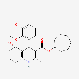 Cycloheptyl 4-(2,3-dimethoxyphenyl)-2-methyl-5-oxo-1,4,5,6,7,8-hexahydroquinoline-3-carboxylate