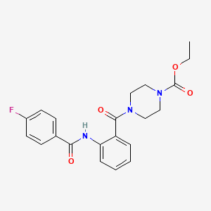 ETHYL 4-[2-(4-FLUOROBENZAMIDO)BENZOYL]PIPERAZINE-1-CARBOXYLATE