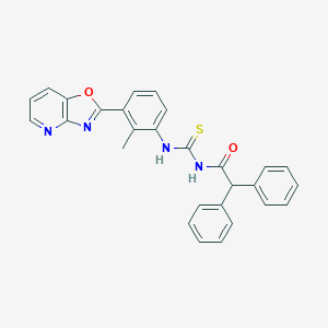 molecular formula C28H22N4O2S B399219 N-(diphenylacetyl)-N'-(2-methyl-3-[1,3]oxazolo[4,5-b]pyridin-2-ylphenyl)thiourea 