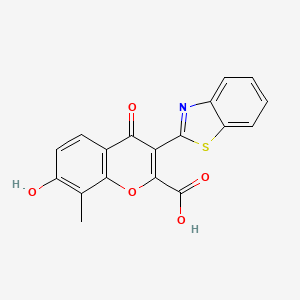 3-(1,3-benzothiazol-2-yl)-7-hydroxy-8-methyl-4-oxo-4H-chromene-2-carboxylic acid