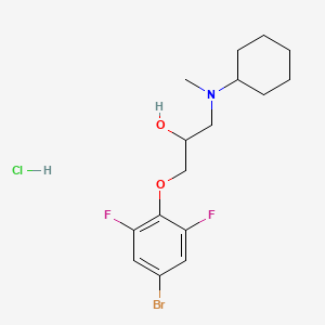 molecular formula C16H23BrClF2NO2 B3992220 1-(4-bromo-2,6-difluorophenoxy)-3-[cyclohexyl(methyl)amino]-2-propanol hydrochloride 