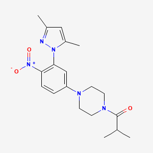 1-{4-[3-(3,5-dimethyl-1H-pyrazol-1-yl)-4-nitrophenyl]piperazin-1-yl}-2-methylpropan-1-one