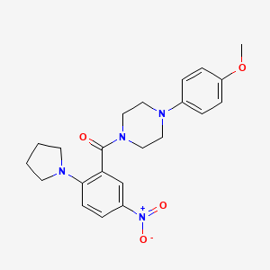 molecular formula C22H26N4O4 B3992246 1-(4-METHOXYPHENYL)-4-[5-NITRO-2-(PYRROLIDIN-1-YL)BENZOYL]PIPERAZINE 