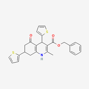 Benzyl 2-methyl-5-oxo-4,7-di(thiophen-2-yl)-1,4,5,6,7,8-hexahydroquinoline-3-carboxylate