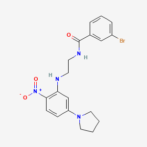 3-bromo-N-(2-{[2-nitro-5-(pyrrolidin-1-yl)phenyl]amino}ethyl)benzamide