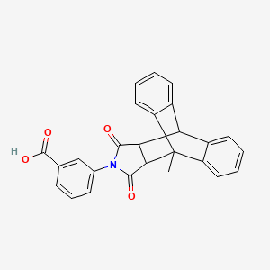 molecular formula C26H19NO4 B3992348 3-(1-methyl-16,18-dioxo-17-azapentacyclo[6.6.5.0~2,7~.0~9,14~.0~15,19~]nonadeca-2,4,6,9,11,13-hexaen-17-yl)benzoic acid 