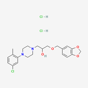 1-(1,3-Benzodioxol-5-ylmethoxy)-3-[4-(5-chloro-2-methylphenyl)piperazin-1-yl]propan-2-ol;dihydrochloride