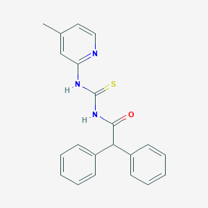 molecular formula C21H19N3OS B399243 N-[(4-methylpyridin-2-yl)carbamothioyl]-2,2-diphenylacetamide CAS No. 371210-95-6
