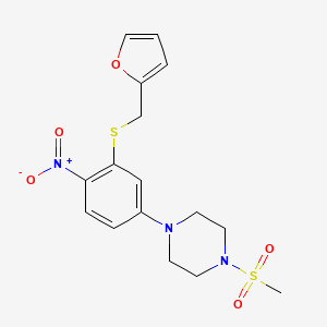 1-(3-{[(FURAN-2-YL)METHYL]SULFANYL}-4-NITROPHENYL)-4-METHANESULFONYLPIPERAZINE