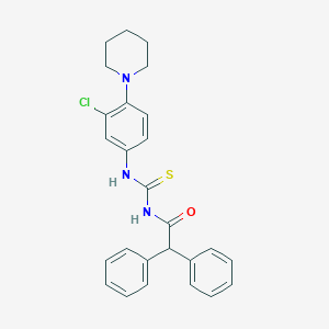 molecular formula C26H26ClN3OS B399244 N-(3-chloro-4-piperidin-1-ylphenyl)-N'-(diphenylacetyl)thiourea 