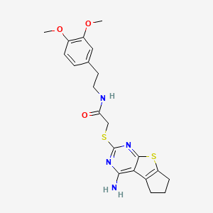 2-[(12-amino-7-thia-9,11-diazatricyclo[6.4.0.02,6]dodeca-1(12),2(6),8,10-tetraen-10-yl)sulfanyl]-N-[2-(3,4-dimethoxyphenyl)ethyl]acetamide