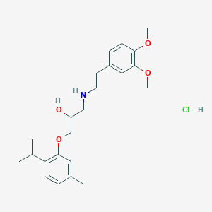 1-[2-(3,4-Dimethoxyphenyl)ethylamino]-3-(5-methyl-2-propan-2-ylphenoxy)propan-2-ol;hydrochloride