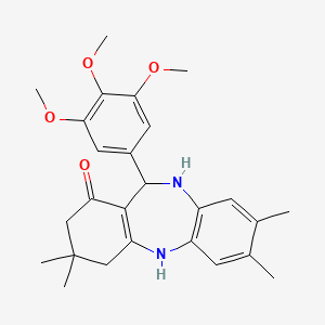 3,3,7,8-tetramethyl-11-(3,4,5-trimethoxyphenyl)-2,3,4,5,10,11-hexahydro-1H-dibenzo[b,e][1,4]diazepin-1-one