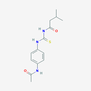 molecular formula C14H19N3O2S B399247 N-{[4-(acetylamino)phenyl]carbamothioyl}-3-methylbutanamide 