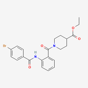 ETHYL 1-[2-(4-BROMOBENZAMIDO)BENZOYL]PIPERIDINE-4-CARBOXYLATE