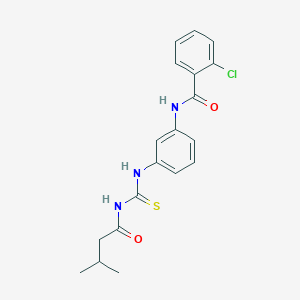 molecular formula C19H20ClN3O2S B399248 2-chloro-N-[3-({[(3-methylbutanoyl)amino]carbothioyl}amino)phenyl]benzamide 