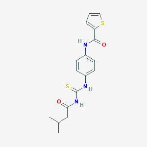 N-[4-({[(3-methylbutanoyl)amino]carbothioyl}amino)phenyl]-2-thiophenecarboxamide