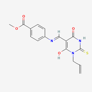 Methyl 4-[(6-hydroxy-4-oxo-1-prop-2-enyl-2-sulfanylidenepyrimidin-5-yl)methylideneamino]benzoate