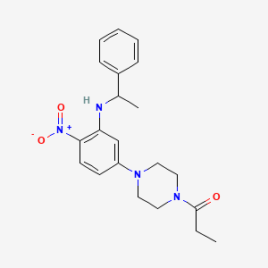 1-(4-{4-Nitro-3-[(1-phenylethyl)amino]phenyl}piperazin-1-yl)propan-1-one