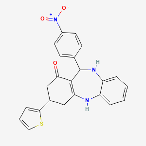 11-(4-nitrophenyl)-3-(2-thienyl)-2,3,4,5,10,11-hexahydro-1H-dibenzo[b,e][1,4]diazepin-1-one