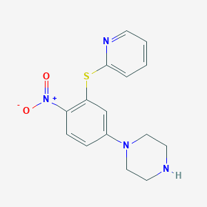 1-[4-nitro-3-(pyridin-2-ylsulfanyl)phenyl]piperazine