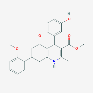 methyl 4-(3-hydroxyphenyl)-7-(2-methoxyphenyl)-2-methyl-5-oxo-1,4,5,6,7,8-hexahydro-3-quinolinecarboxylate